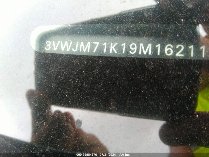 2009 Volkswagen Jetta S VIN: 3VWJM71K19M162115 Lot: 39984376