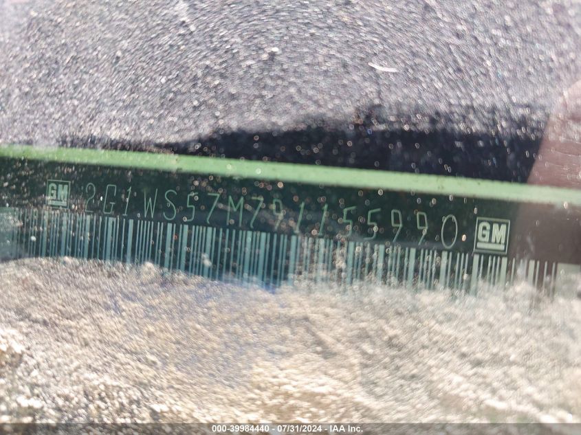 2009 Chevrolet Impala Police VIN: 2G1WS57M791155990 Lot: 39984440