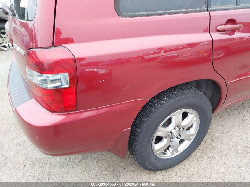 2007 Toyota Highlander V6 VIN: JTEEP21A270222050 Lot: 39984559