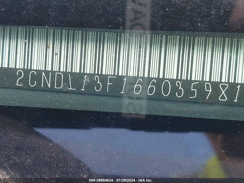 2006 Chevrolet Equinox Ls VIN: 2CNDL13F166035981 Lot: 39984834