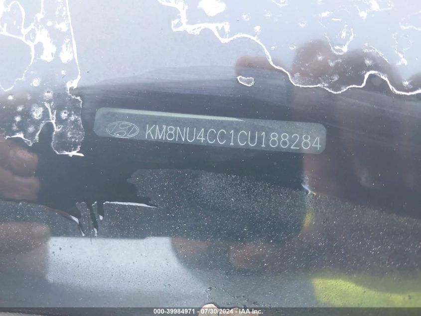 2012 Hyundai Veracruz Gls VIN: KM8NU4CC1CU188284 Lot: 39984971
