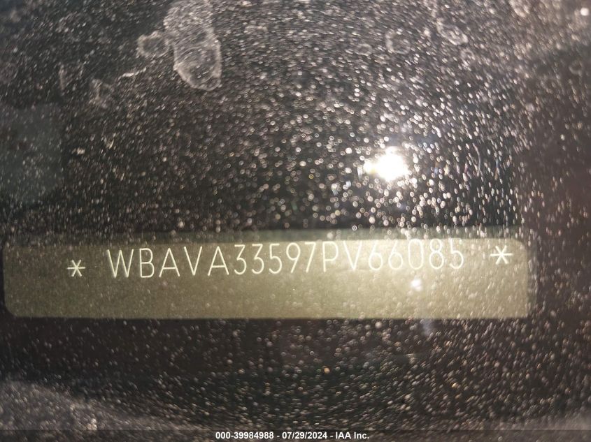 2007 BMW 328I VIN: WBAVA33597PV66085 Lot: 39984988