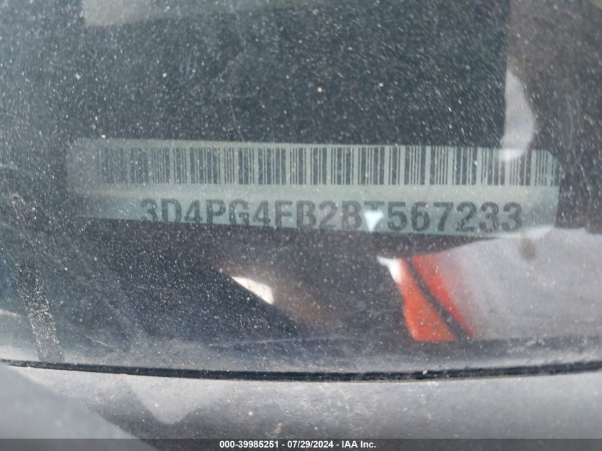 2011 Dodge Journey Express VIN: 3D4PG4FB2BT567233 Lot: 39985251