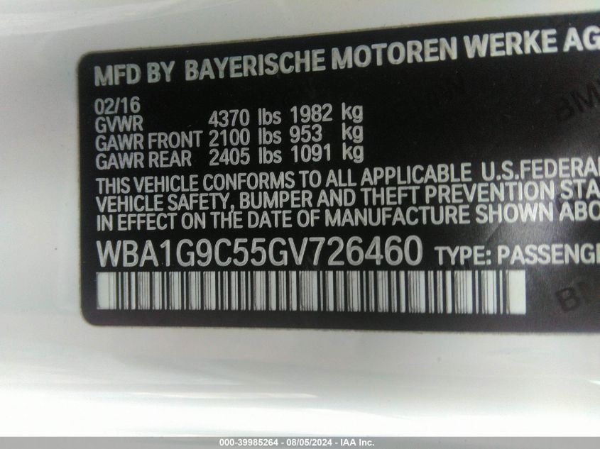 WBA1G9C55GV726460 2016 BMW 228I xDrive