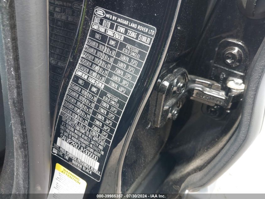 2018 LAND ROVER RANGE ROVER EVOQUE SE/SE PREMIUM - SALVP2RX7JH300000