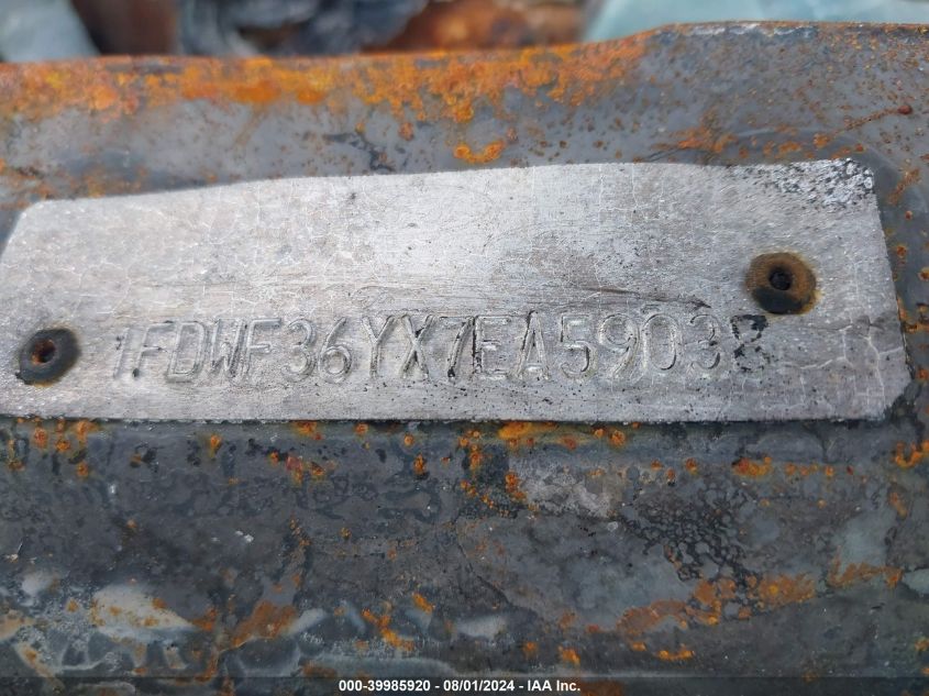 2007 Ford F-350 Chassis Xl/Xlt VIN: 1FDWF36YX7EA59038 Lot: 39985920