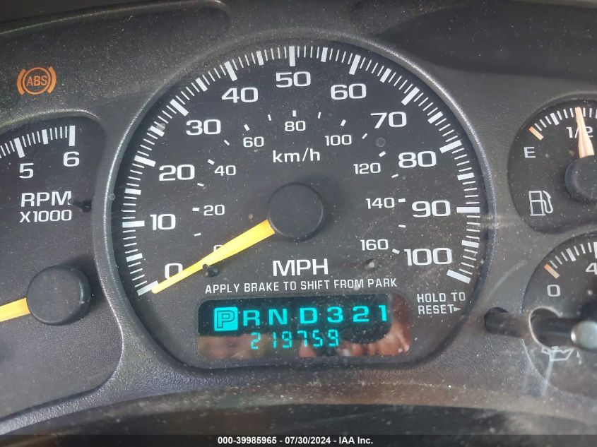 2001 Chevrolet Tahoe K1500 VIN: 1GNEK13T11R147444 Lot: 39985965