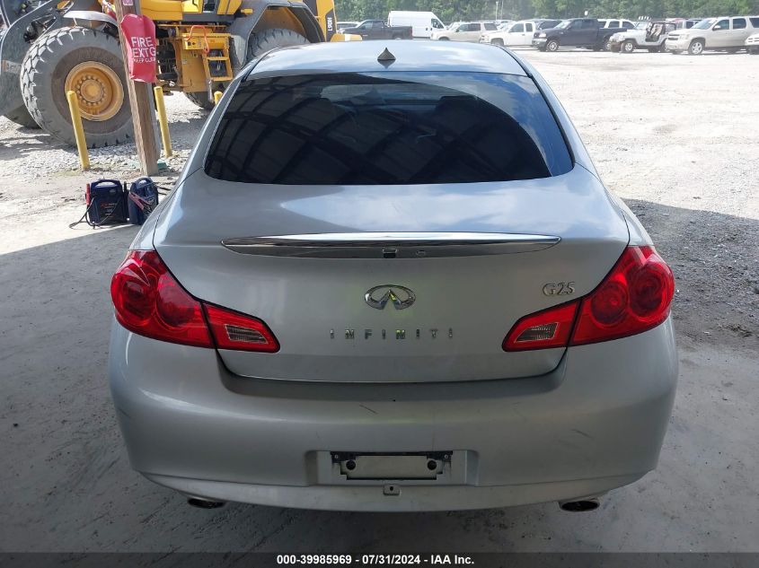 2012 Infiniti G25 Journey VIN: JN1DV6AP6CM810377 Lot: 39985969