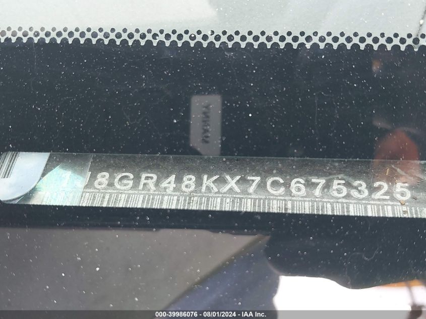 2007 Jeep Grand Cherokee Laredo VIN: 1J8GR48KX7C675325 Lot: 39986076