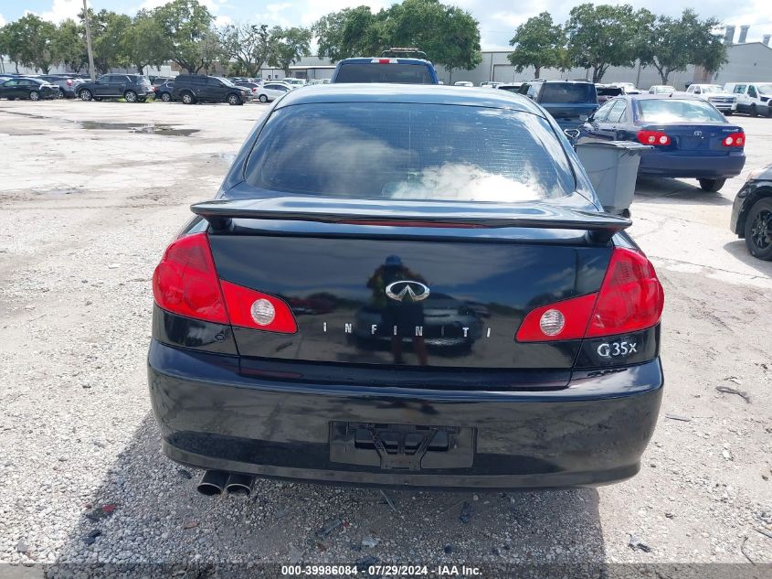 2006 Infiniti G35X VIN: JNKCV51F86M616494 Lot: 39986084