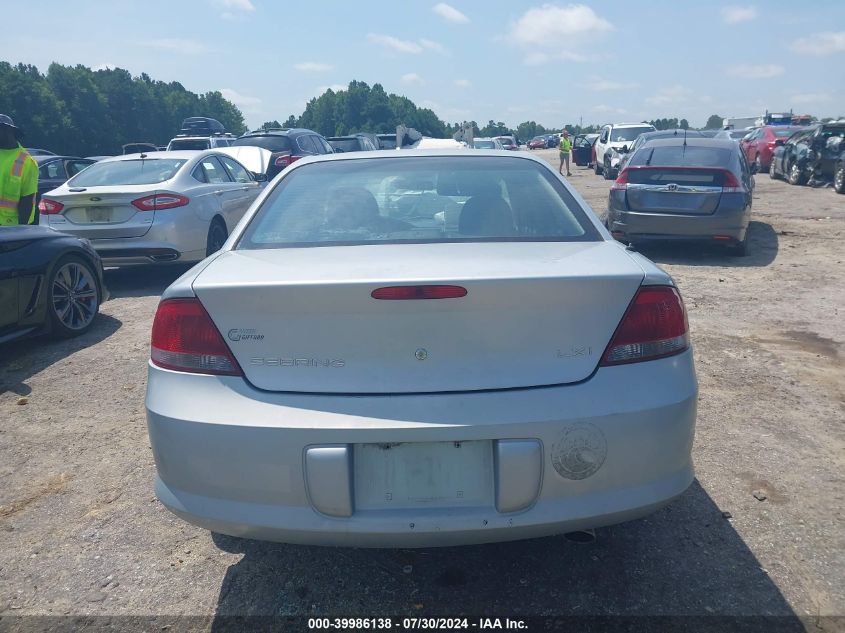 2001 Chrysler Sebring Lxi VIN: 1C3EL56U11N730559 Lot: 39986138