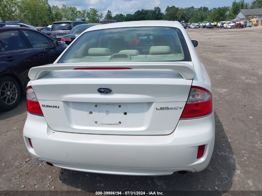2008 Subaru Legacy 2.5I VIN: 4S3BL616287219907 Lot: 39986194