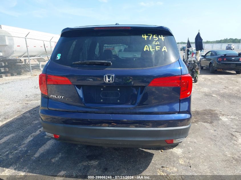 2016 Honda Pilot Ex VIN: 5FNYF5H3XGB009085 Lot: 39986248