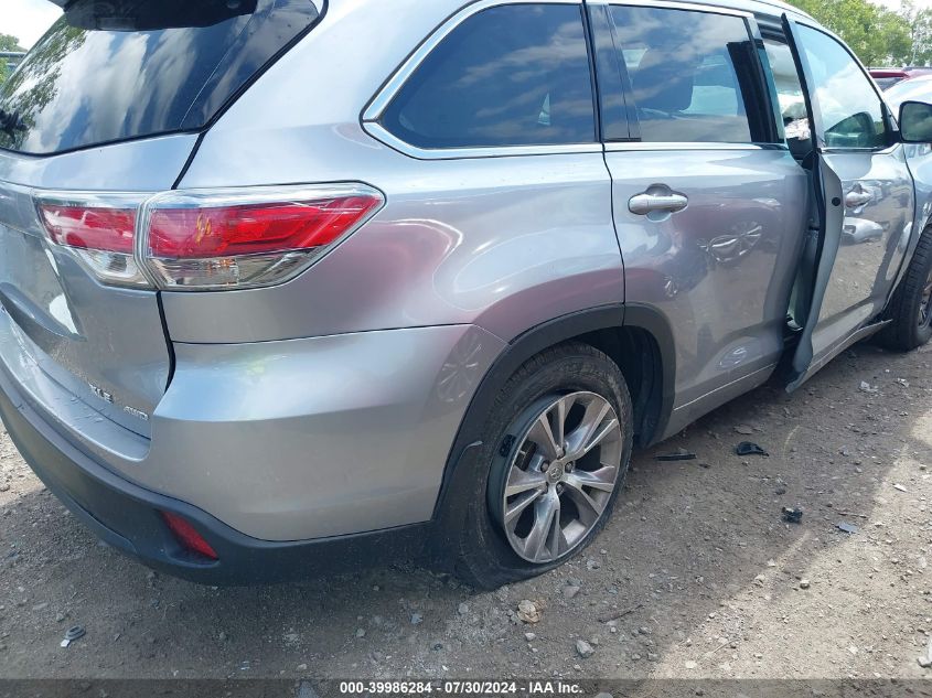 2015 Toyota Highlander Xle V6 VIN: 5TDJKRFH9FS197854 Lot: 39986284