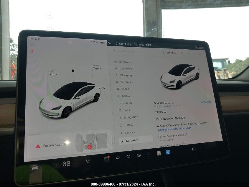 2020 Tesla Model 3 VIN: 5YJ3E1EAXLF632399 Lot: 39986468