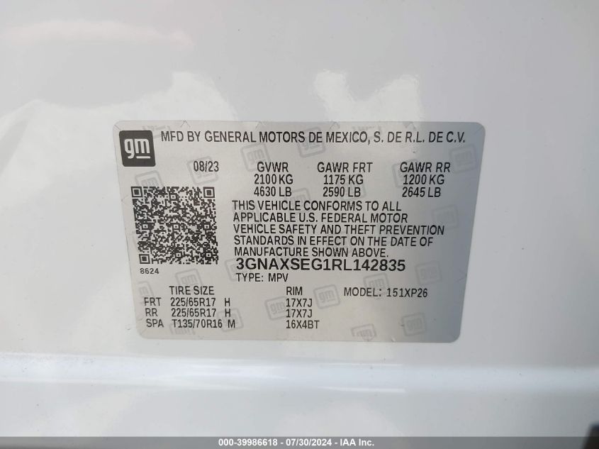 2024 CHEVROLET EQUINOX LS - 3GNAXSEG1RL142835