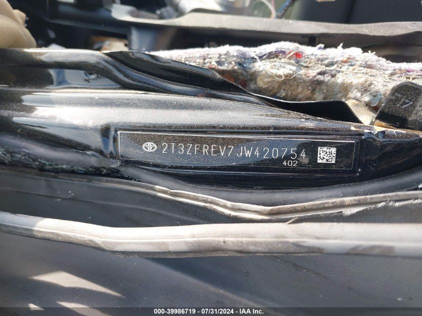 2018 Toyota Rav4 Le VIN: 2T3ZFREV7JW420754 Lot: 39986719