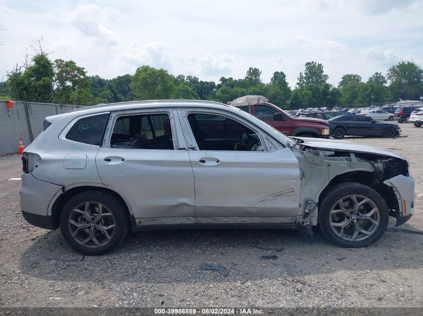 2021 BMW X3 xDrive30I VIN: 5UXTY5C01M9F05689 Lot: 39986889