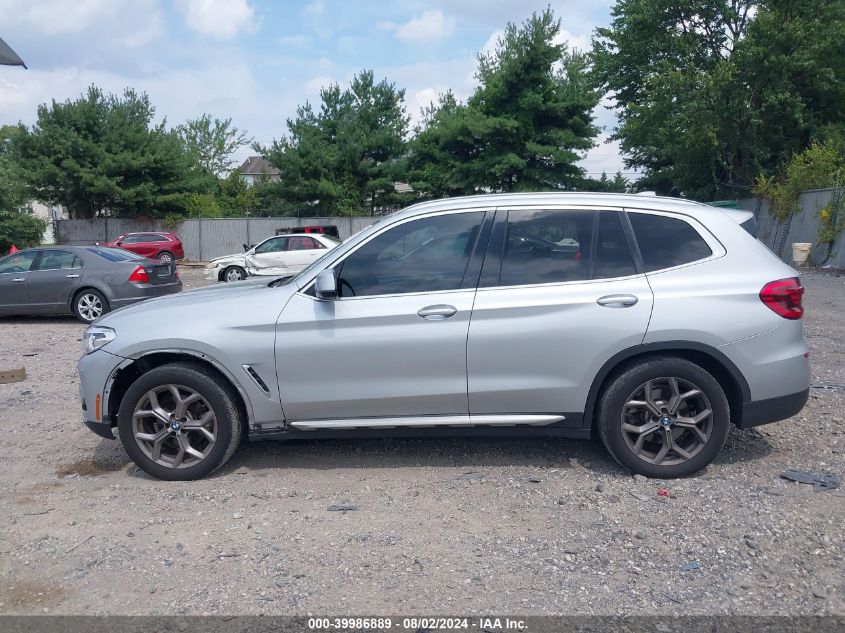 2021 BMW X3 xDrive30I VIN: 5UXTY5C01M9F05689 Lot: 39986889