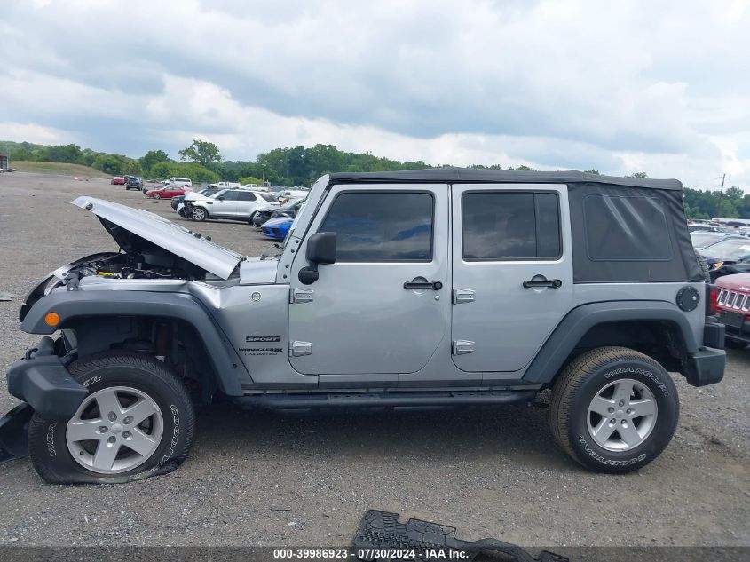 2018 Jeep Wrangler Jk Unlimited Sport S 4X4 VIN: 1C4BJWDG4JL863254 Lot: 39986923