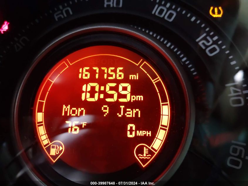 2013 Fiat 500 Abarth VIN: 3C3CFFFH9DT551603 Lot: 39987648