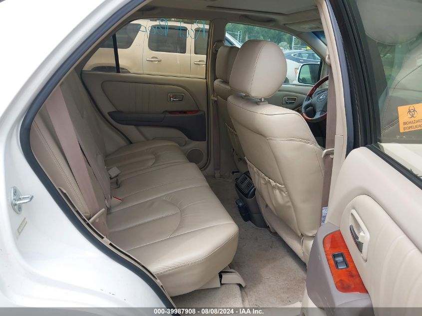 2001 Lexus Rx 300 VIN: JTJHF10U310168207 Lot: 39987908