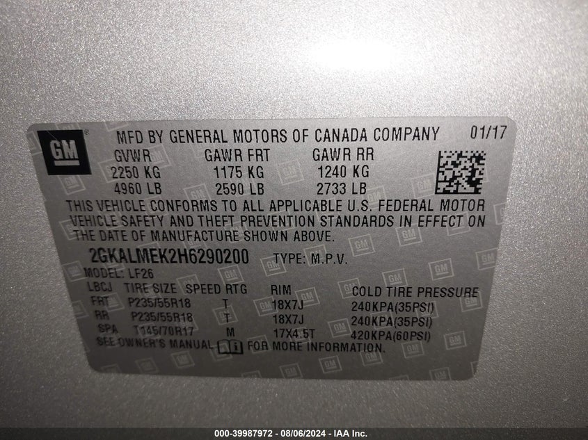 VIN 2GKALMEK2H6290200 2017 GMC TERRAIN SLE-1
