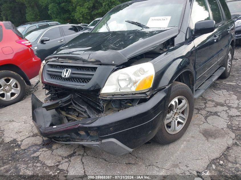 2005 Honda Pilot Ex-L VIN: 5FNYF18595B036690 Lot: 39988387