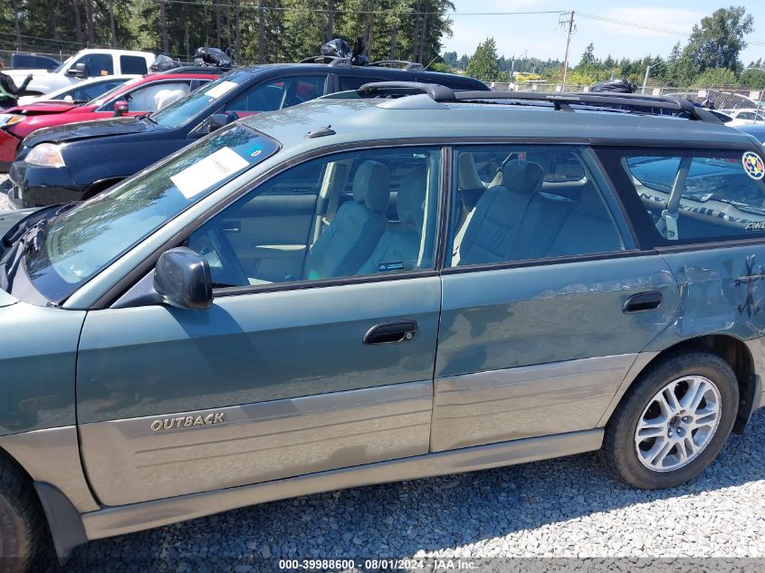 2000 Subaru Outback VIN: 4S3BH6654Y7625186 Lot: 39988600