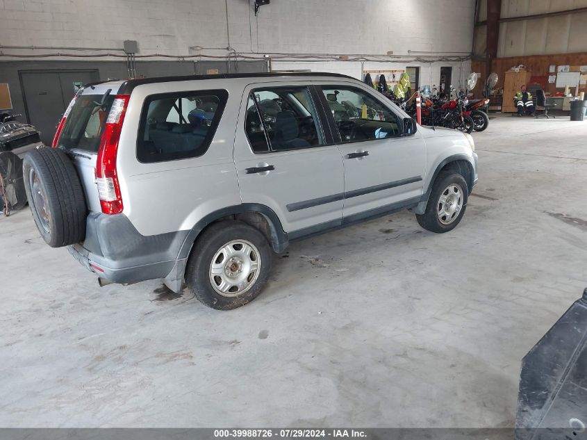 2006 Honda Cr-V Lx VIN: SHSRD785X6U404656 Lot: 39988726