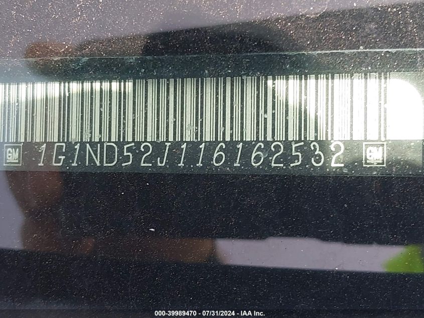 2001 Chevrolet Malibu VIN: 1G1ND52J116162532 Lot: 39989470