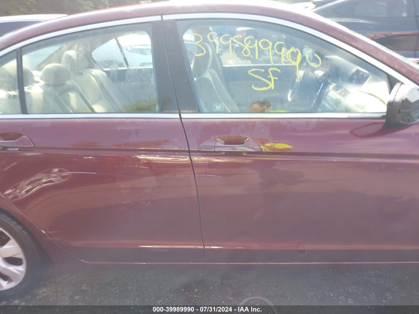 2009 Honda Accord Ex VIN: 1HGCP26749A199698 Lot: 39989990