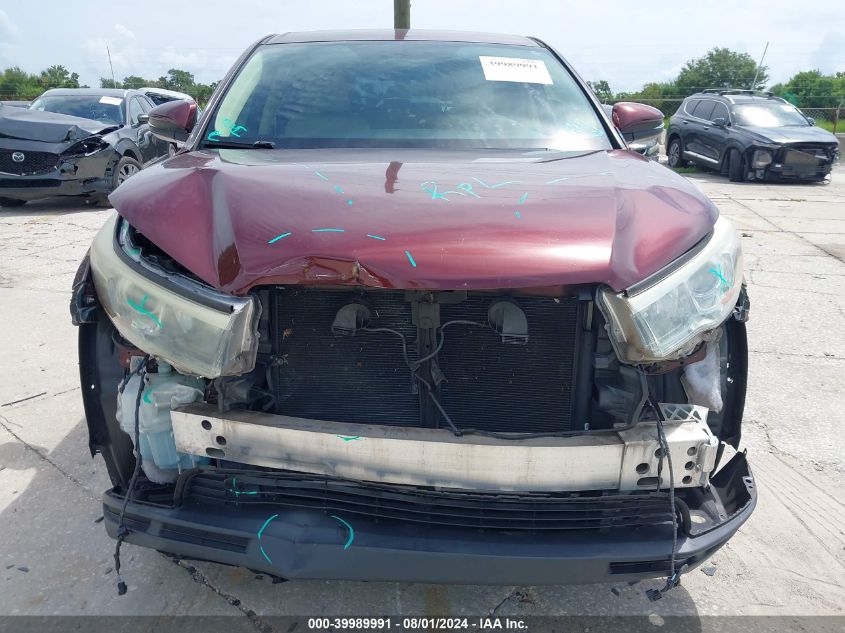 2015 Toyota Highlander Le Plus V6/Le V6 VIN: 5TDZKRFH4FS106024 Lot: 39989991