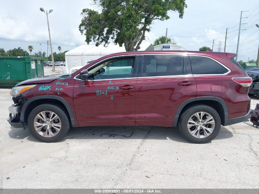 2015 Toyota Highlander Le Plus V6/Le V6 VIN: 5TDZKRFH4FS106024 Lot: 39989991
