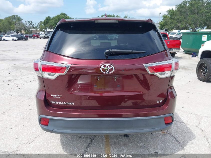 2015 Toyota Highlander Le Plus V6/Le V6 VIN: 5TDZKRFH4FS106024 Lot: 39989991