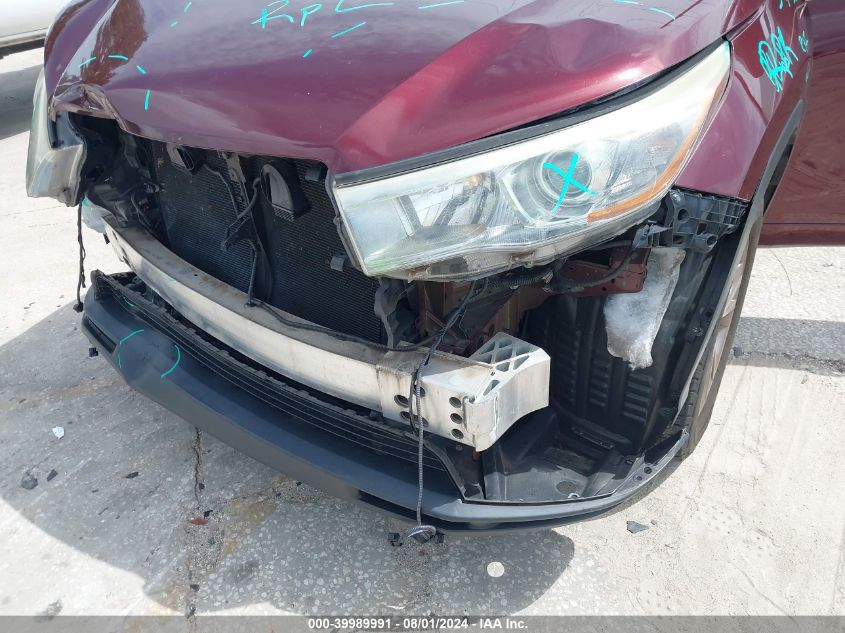 2015 Toyota Highlander Le Plus V6/Le V6 VIN: 5TDZKRFH4FS106024 Lot: 39989991