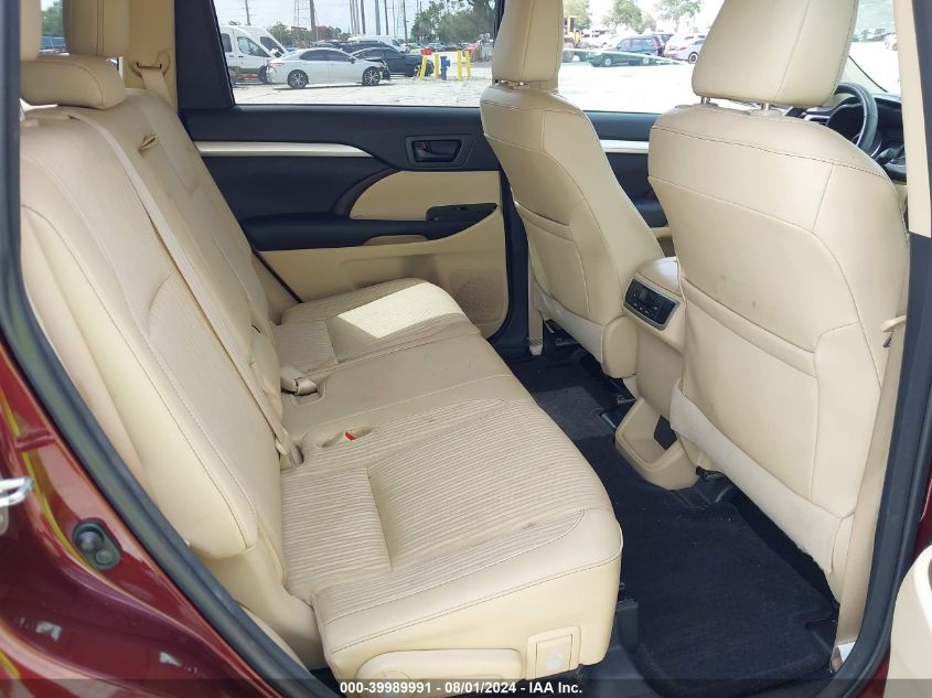 2015 Toyota Highlander Le Plus V6/Le V6 VIN: 5TDZKRFH4FS106024 Lot: 39989991