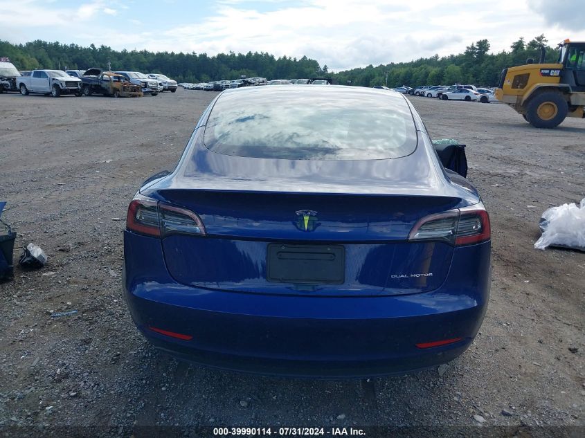 2023 Tesla Model 3 Long Range Dual Motor All-Wheel Drive VIN: 5YJ3E1EB3PF469738 Lot: 39990114