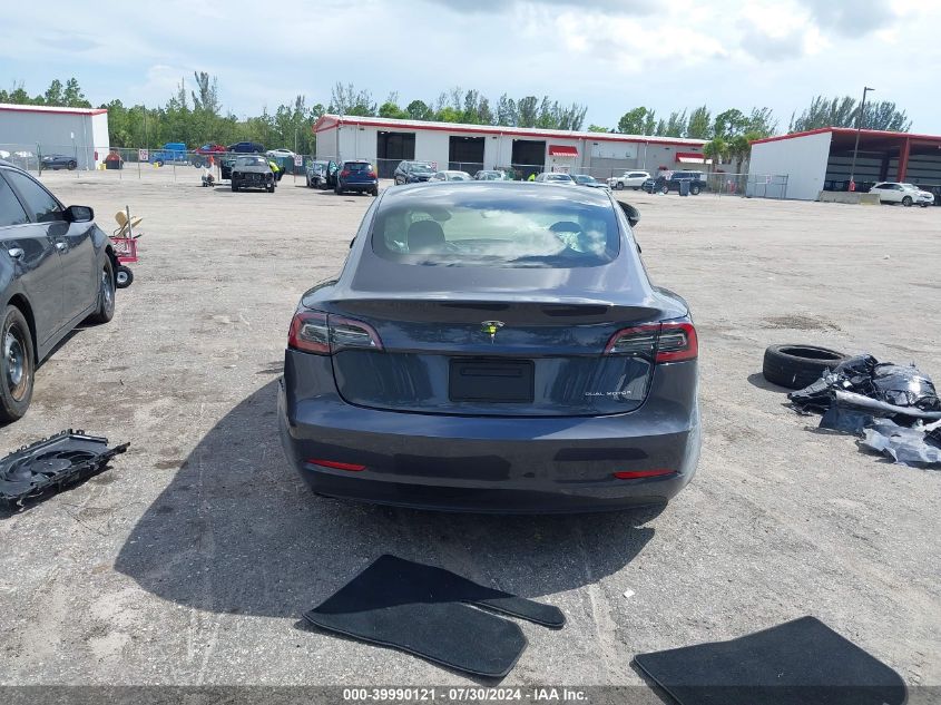 2021 Tesla Model 3 Long Range Dual Motor All-Wheel Drive VIN: 5YJ3E1EB7MF044132 Lot: 39990121