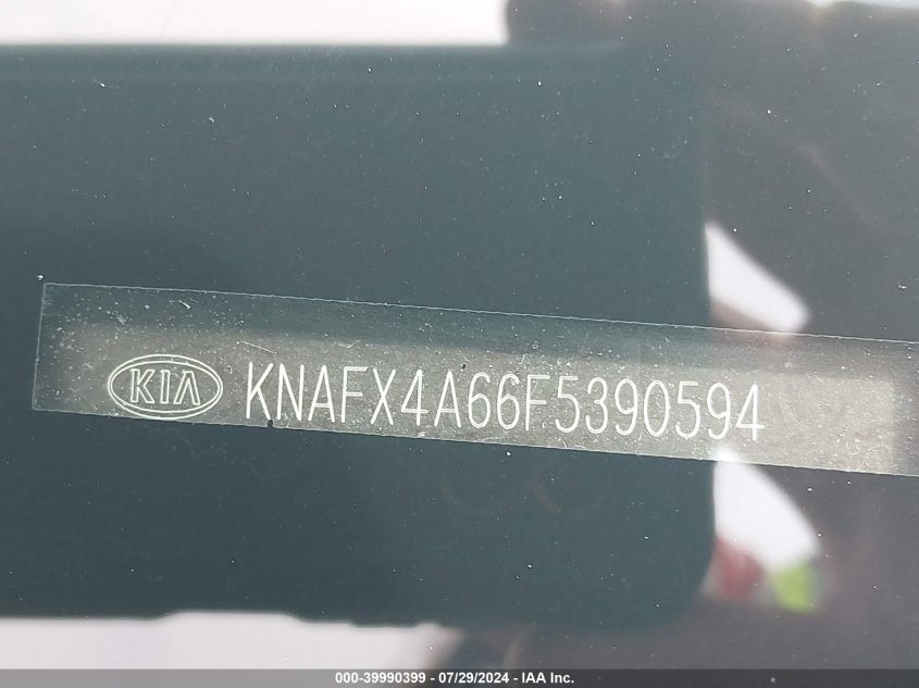 2015 Kia Forte Lx VIN: KNAFX4A66F5390594 Lot: 39990399