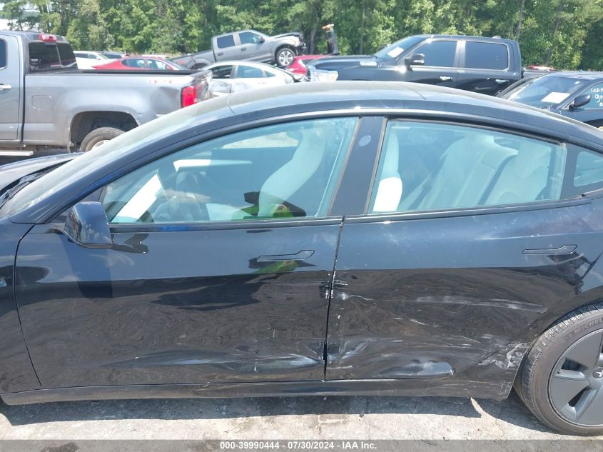 2021 Tesla Model 3 Standard Range Plus Rear-Wheel Drive VIN: 5YJ3E1EA7MF048284 Lot: 39990444