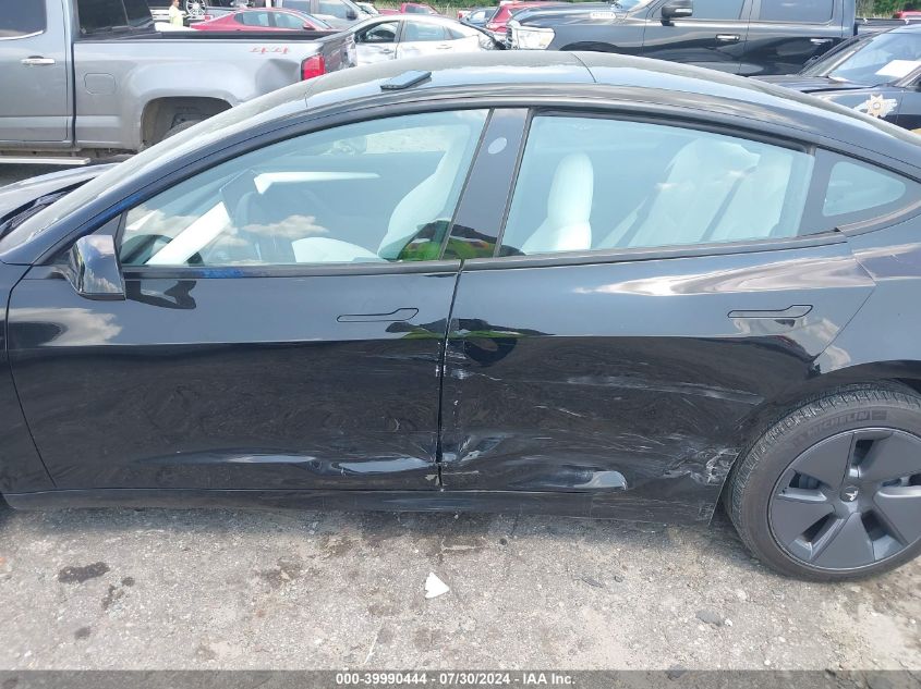 2021 Tesla Model 3 Standard Range Plus Rear-Wheel Drive VIN: 5YJ3E1EA7MF048284 Lot: 39990444