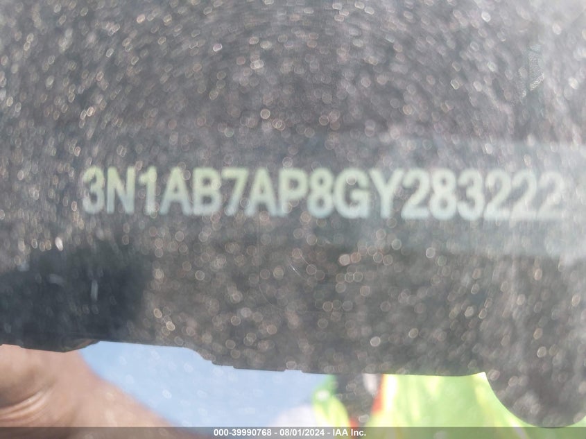 2016 Nissan Sentra S/Sv/Sr/Sl VIN: 3N1AB7AP8GY283222 Lot: 39990768