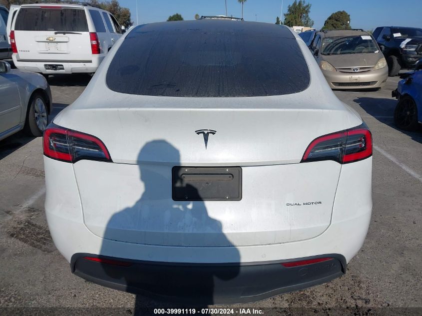 2021 Tesla Model Y Long Range Dual Motor All-Wheel Drive VIN: 5YJYGDEE7MF092208 Lot: 39991119