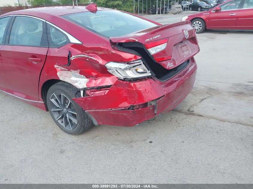 2022 Honda Accord Exl VIN: 1HGCV1F58NA006431 Lot: 39991293