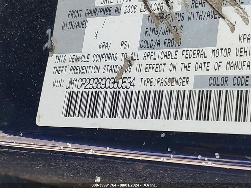 2009 Mazda 5 VIN: JM1CR293890350534 Lot: 39991764