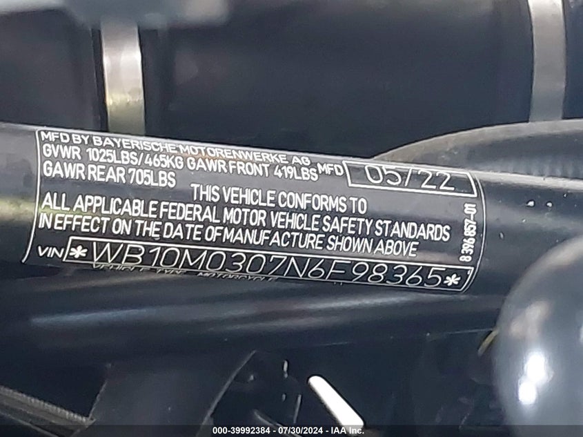 2022 BMW R 1250 GS WB10M0307N6F98365