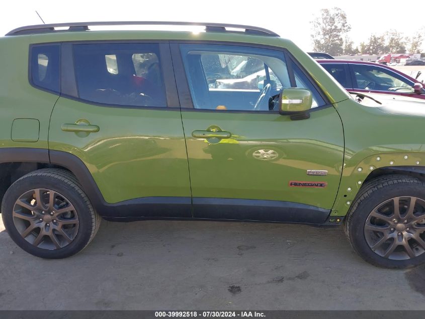 2016 Jeep Renegade 75Th Anniversary VIN: ZACCJBBT3GPD77052 Lot: 39992518