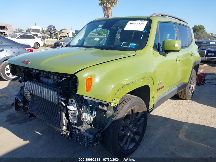 2016 Jeep Renegade 75Th Anniversary VIN: ZACCJBBT3GPD77052 Lot: 39992518