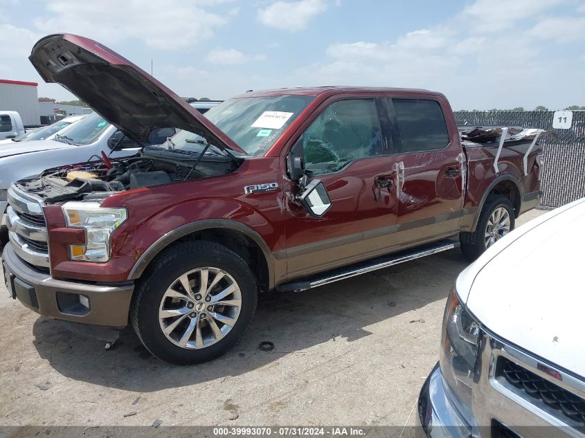 2016 Ford F-150 Lariat VIN: 1FTEW1CF8GKD29764 Lot: 39993070